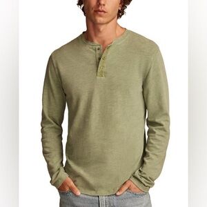 Lucky Brand Olive Long Sleeve Weekend Slub Henley